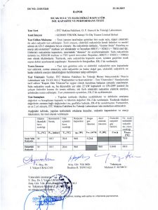 Performans Testi Belgesi