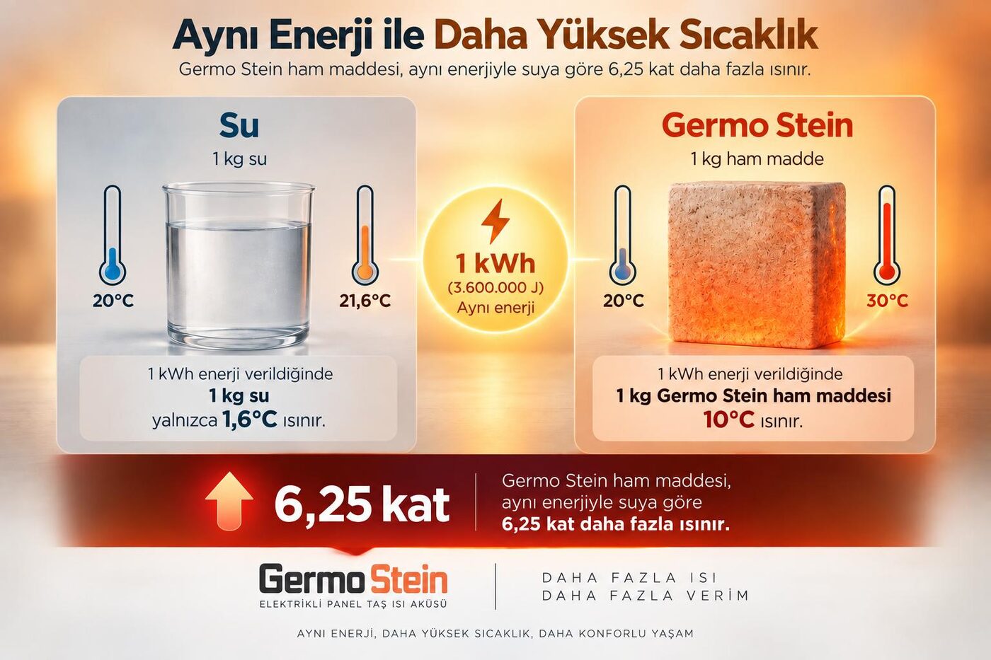 Örnek hesap - aynı enerji farklı ısıl tepki